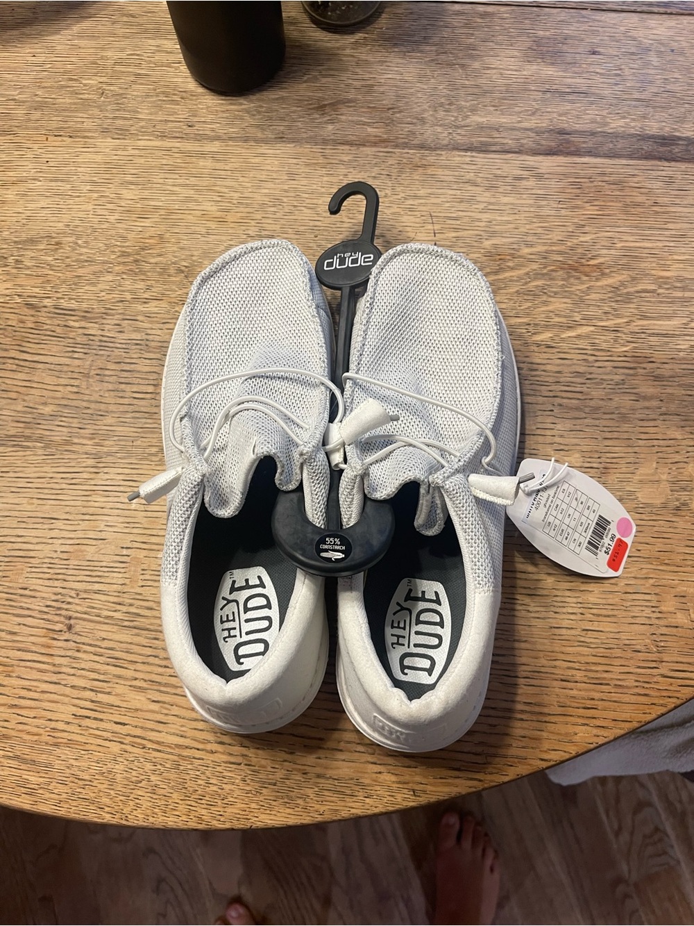 Hey Dude Men’s White Lightweight Slip-On Sneakers